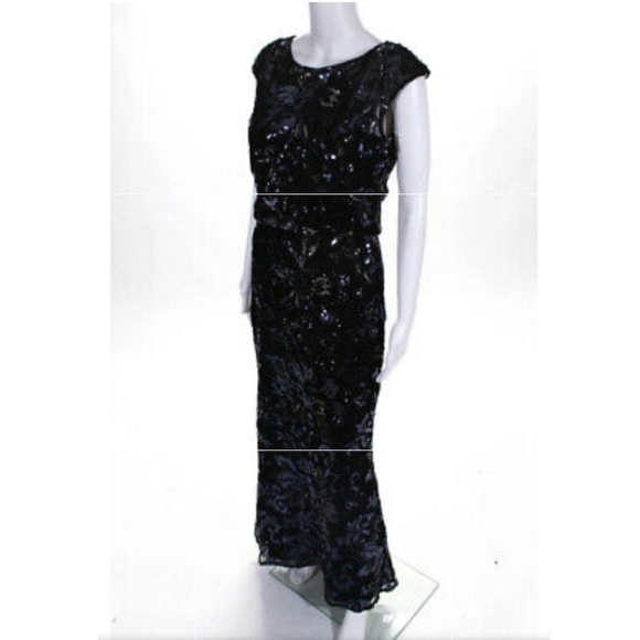 Bagley Mischka Midnight Blue Dress 10 - Picture 8 of 9